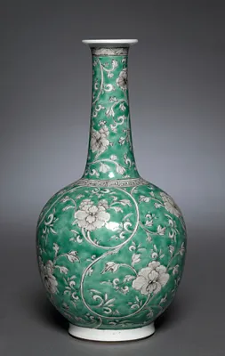 Bottle Vase with Floral Scrolls