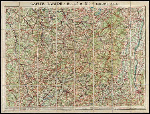 Carte Taride - routière no. 6 - Lorraine, Vosges