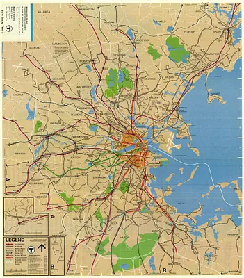 Metropolitan Boston transportation map