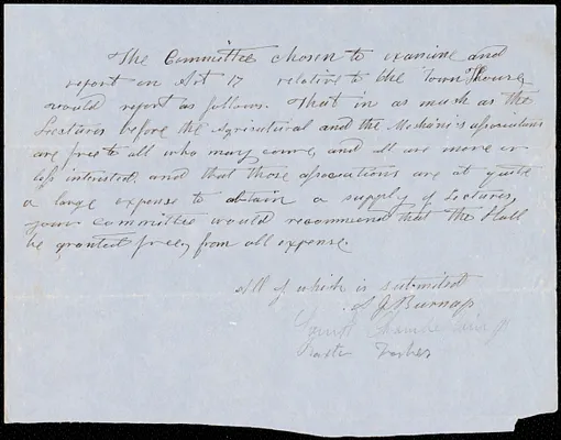 Town House Committees, 1851-1870