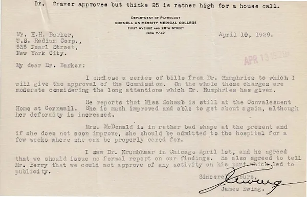 Letters Received to H.H. Barker, April 10, 1929