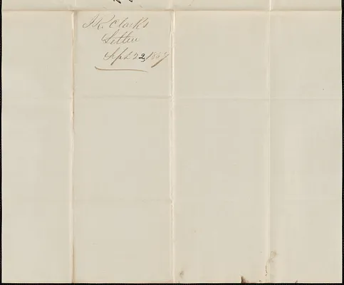 Isaac R. Clark to W. A. Harrington, 22 September 1857