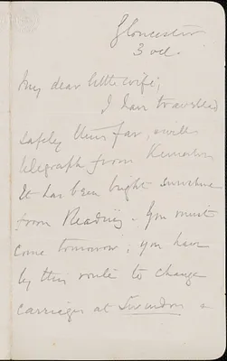[John Biddulph Martin] autograph note signed to [Victoria Woodhull Martin], approximately 1883-1897