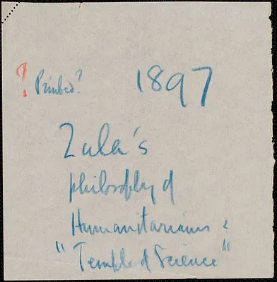 Autograph note, approximately 1890s?]