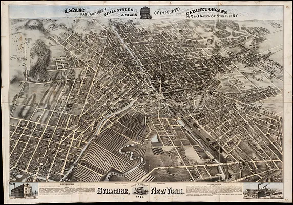 Birds eye view of Syracuse, New York
