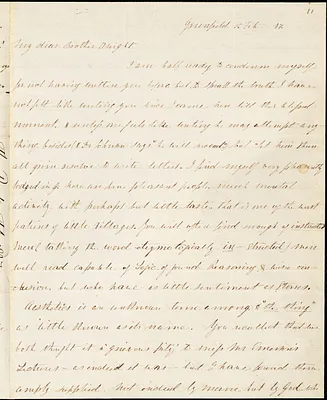 Letter from Theodore Parker, Greenfield, [Maine], to John Sullivan Dwight, 1837 Feb[ruary] 15