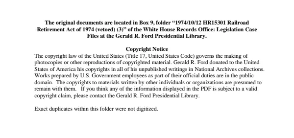 1974/10/12 HR15301 Railroad Retirement Act of 1974 (vetoed) (3)
