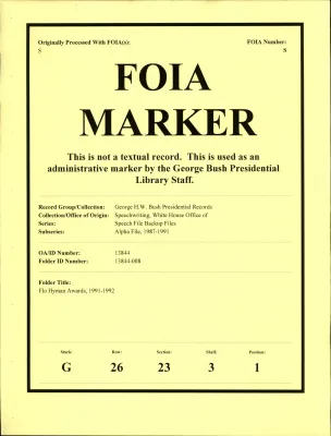Flo Hyman Awards 1991-1992 [OA 8483]