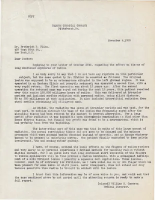 Letters Sent to Dr. Frederick B. Flinn, November 4, 1925