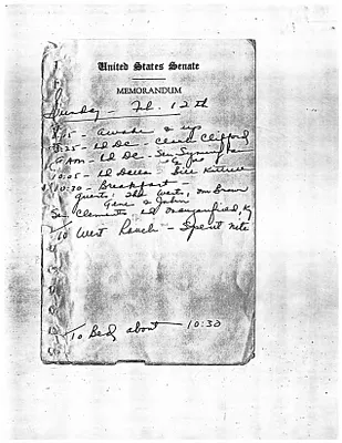 Lyndon Johnson's 1956 Desk Diary I, beginning 2/12/1956