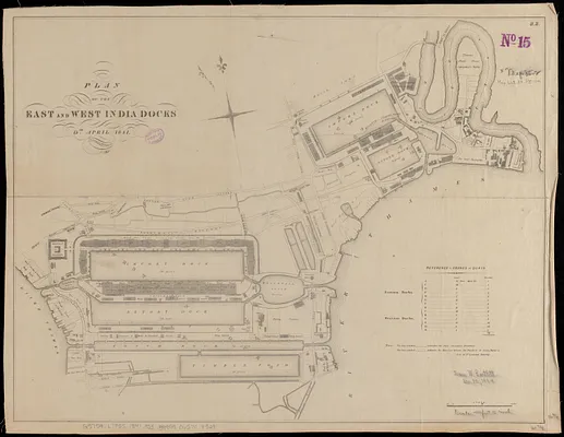 Plan of the East and West India Docks, 15th April 1841