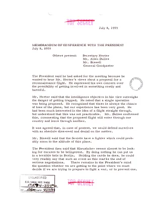 Memorandum of Conference with the President Authored by Andrew J. Goodpaster
