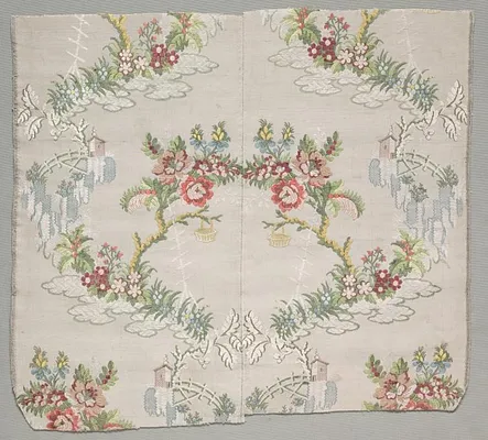 Two Joined Fragments of Figured Silk