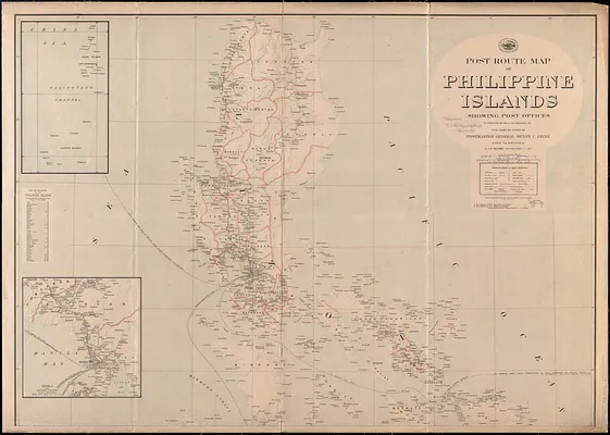 Post route map of Philippine Islands showing post offices in operation on the 1st of December, 1903
