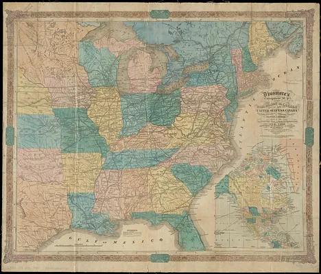 Dinsmore's complete map of the railroads & canals in the United States & Canada