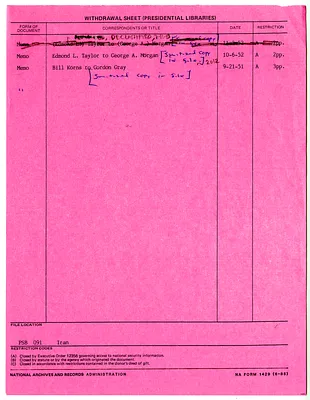Memorandum from William Korns to Gordon Gray