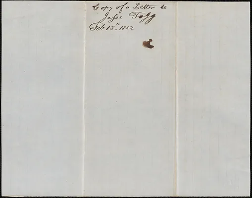 Copy of a letter from Samuel Warner to Jesse Fogg, 13 February 1852