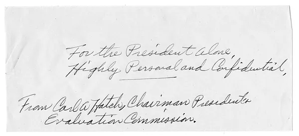 Envelope from Senator Carl Hatch to President Harry S. Truman