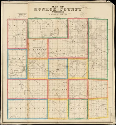 Map of Monroe County, Wisconsin