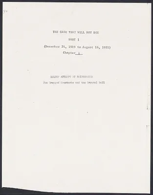 Herbert Brutus Ehrmann Papers, 1906-1970. Sacco-Vanzetti. Schedules. Box 4, Folder 11, Harvard Law School Library, Historical & Special Collections