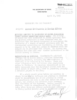 Memorandum from Secretary of State Edward Stettinius to President Harry S. Truman