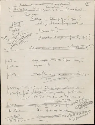 Handwritten notes from hearings concerning Mario Buda