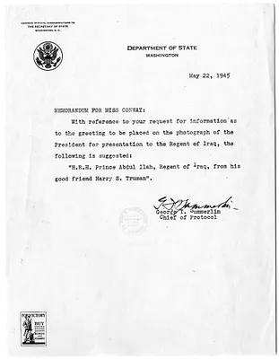 Memorandum from George T. Summerlin to Rose Conway