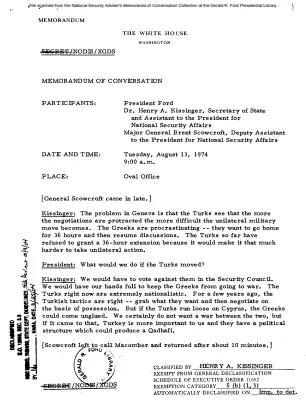 August 13, 1974 - Ford, Kissinger