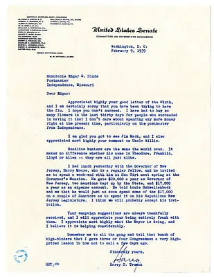 Letter from Harry S. Truman to Edgar Hinde