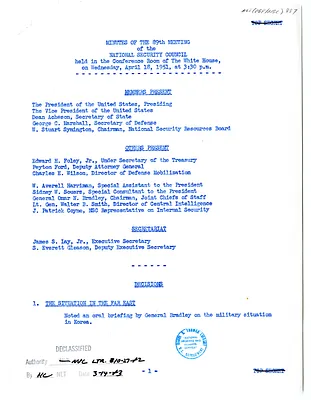 Minutes of the Eighty-Ninth Meeting of the National Security Council