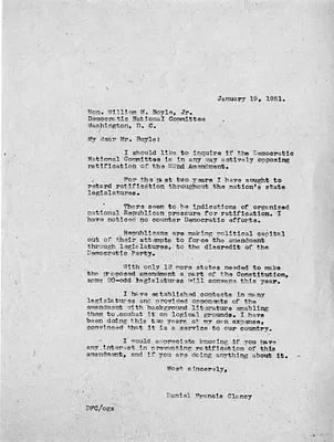 Letter from Daniel F. Clancy to William Boyle
