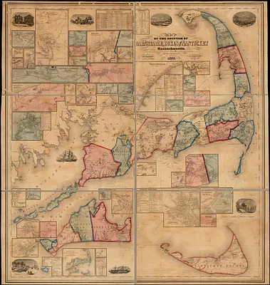 Map of the counties of Barnstable, Dukes and Nantucket, Massachusetts