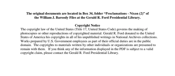 Proclamations - Nixon (2)