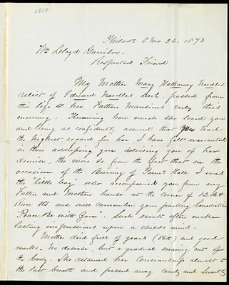 Letter from William N. Needles, Philad[elphi]a, [Pa.], to William Lloyd Garrison, 8 mo[nth] 26 [day] 1873