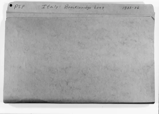 Italy - Long, Breckinridge, 1933-1936