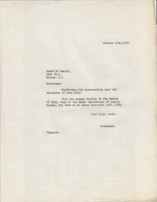 Letters Sent, October 15, 1927