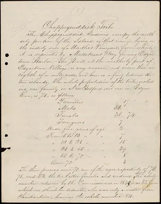 Report- Chappaquiddick Tribe