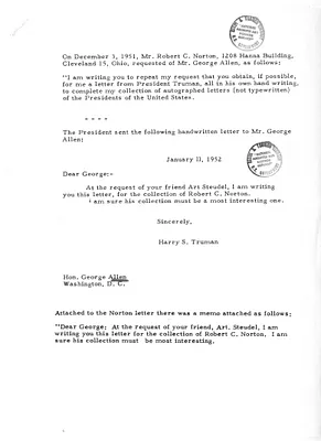 Correspondence Between President Harry S. Truman and George E. Allen with Related Material