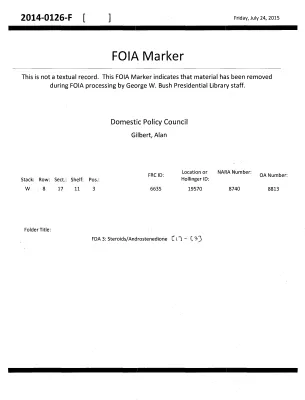 FDA 3: Steroids/Androstenedione [1]