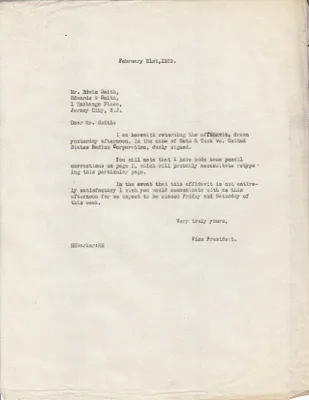 Letters Sent to Edwin Smith [Edwin F. Smith], February 21, 1929