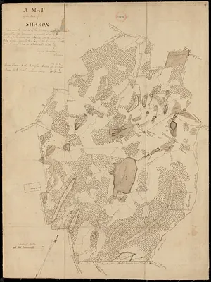 Plan of Sharon made by Elijah Hewins, dated October, 1830