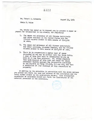 Memoranda to Robert J. Schwartz from Edwin F. Rains