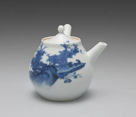 Teapot from Tea Set with Chinese Landscape