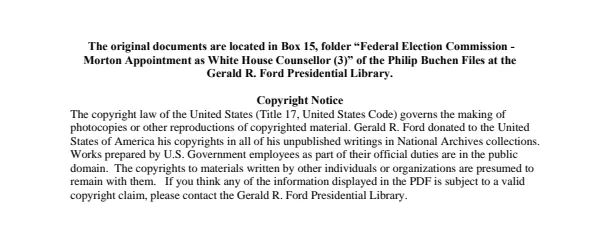 Federal Election Commission - Morton Appointment as White House Counsellor (3)