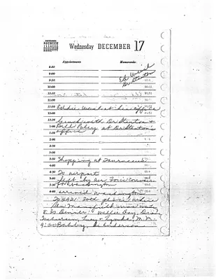 Lyndon Johnson's 1958 Desk Diary, beginning 12/17/1958