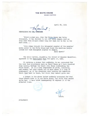 Memorandum for President Harry S. Truman from Russell P. Andrews