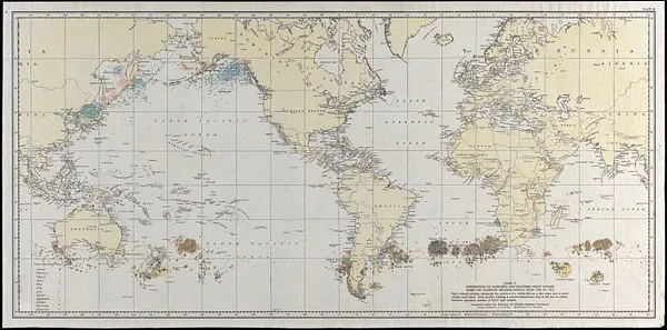 Distribution of Northern and Southern Right Whales based on logbook records dating from 1785 to 1913