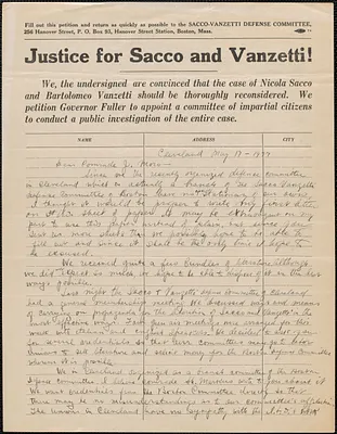 Bessie Kimmelman autograph letter signed to Joseph Moro, Cleveland, Ohio, May 17, 1927
