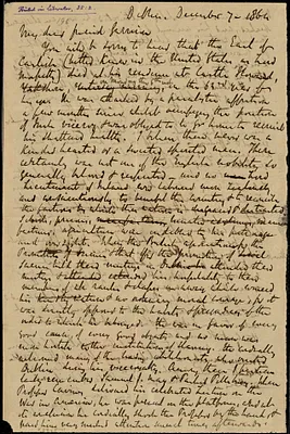 Letter from Richard Davis Webb, Dublin, [Ireland], to William Lloyd Garrison, 1864 December 7
