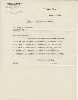 Letters Received to Dr. James H. Brothers, June 9, 1930
